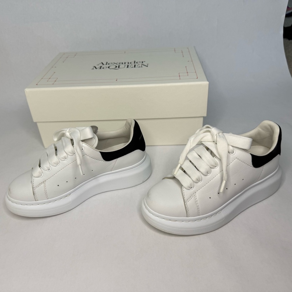 Alexander McQueen Kid’s White and Black Sneakers